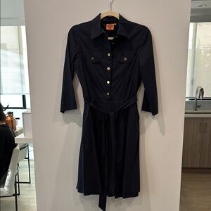 Tory Burch Navy Button-Up Dress